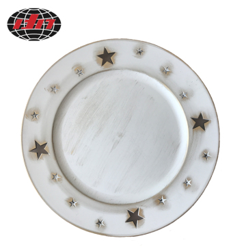 Carved Star Pattern Plastic Charger Plate