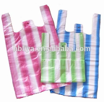 Hot sale white rigid handle plastic bag for shopping