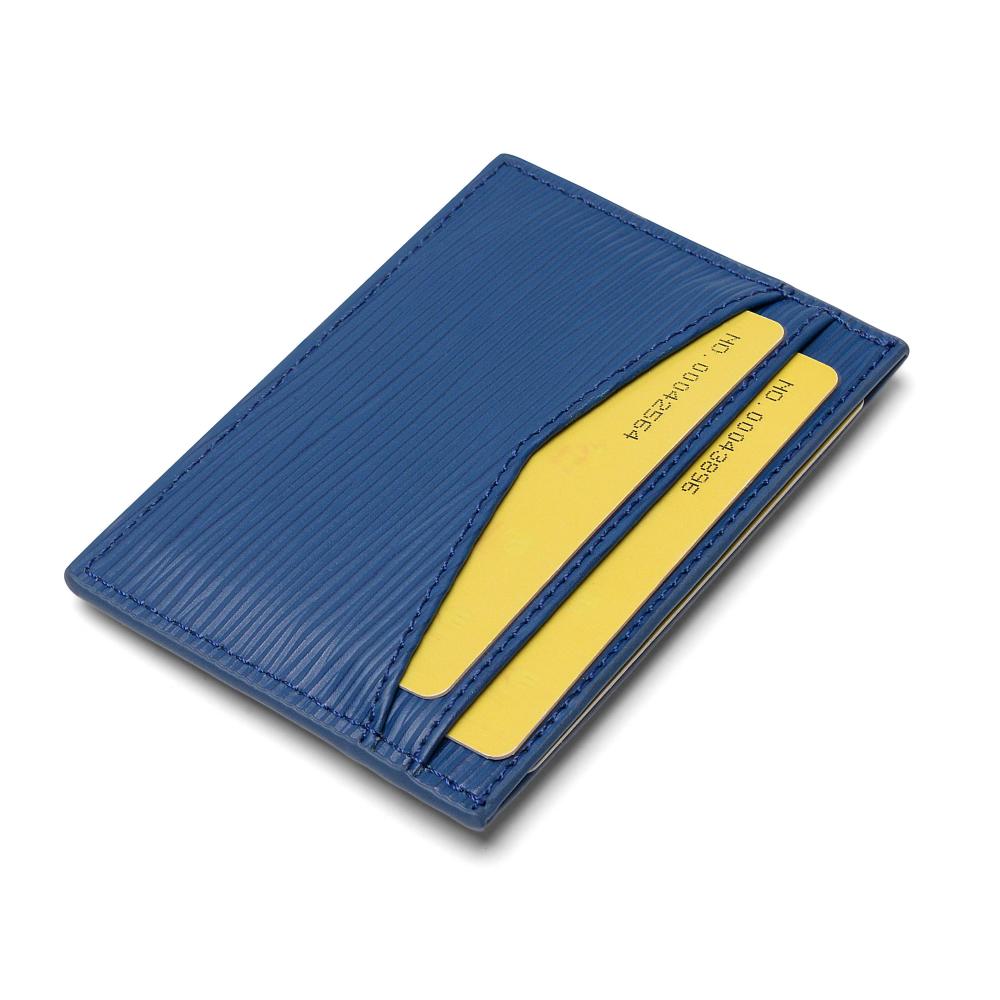 Blue EPI Pattern Free Personalización Slim Card Tolder