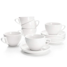 Custom Glazed Coffee Cups & Saucers Set - Ceramic Espresso Cups