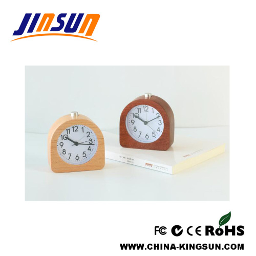 Wooden Quartz Clock Arc Shape Night Light