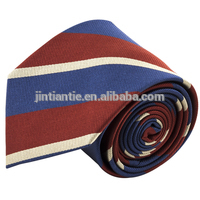 RED WHITE STRIPE POLYESTER TIE FOR MEN