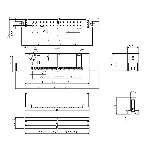 2.54mm Box Header IDC Type With Mounting Ears