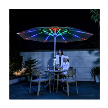 2024 Factory Outlet Solar LED Strip Parasol for Garden Restaurant