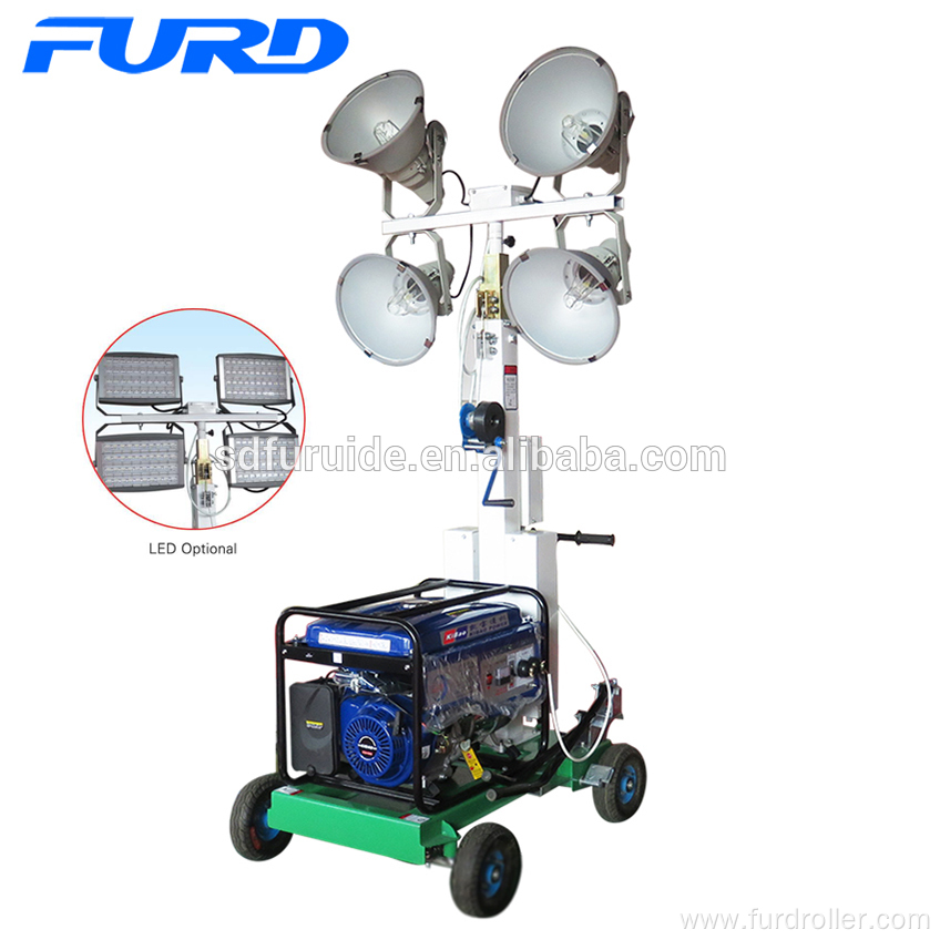 200w*4 Hand Push Mobile Led Light Tower (FZM-400B)