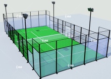 Public Padel Court with Customized Artificial Turf Base