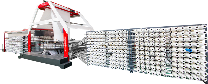 Grand métier à tisser circulaire à huit navettes