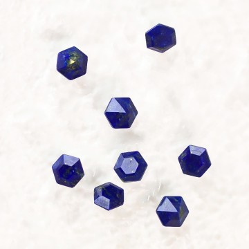 Natural Lapis Lazuli Hexagonal Shaped Faceted Cut Gemstone