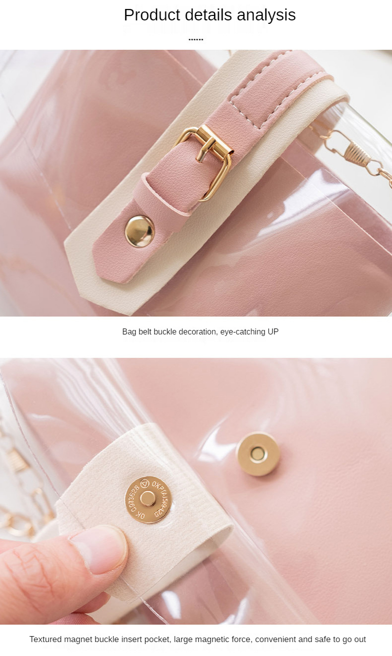 Foreign Trade Wholesale Ladies Transparent Jelly Bag Shoulder Messenger Mobile Phone Small Bag Fashion Female Bag