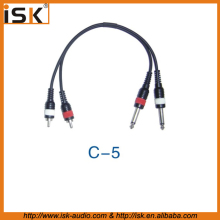 2 channels mono plug to RCA plug microphone cable