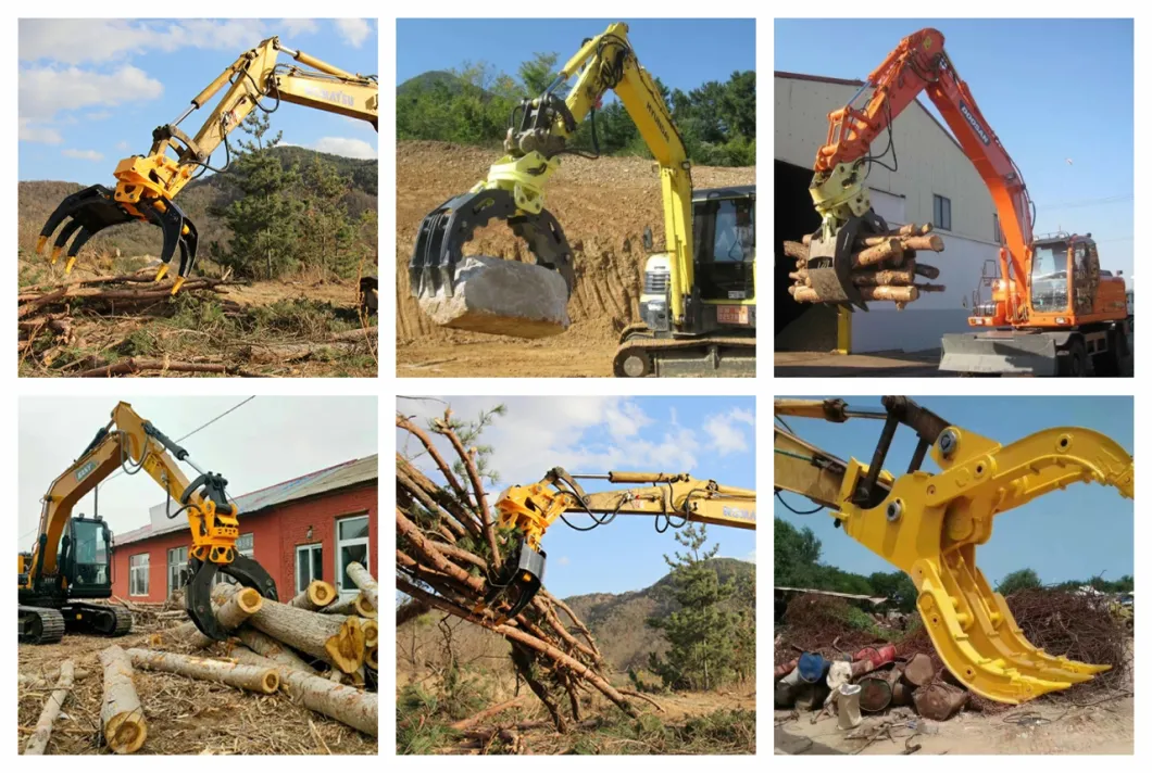 Hydraulic Rotating Wood Grabber Wood Grapple for 30tons Excavator