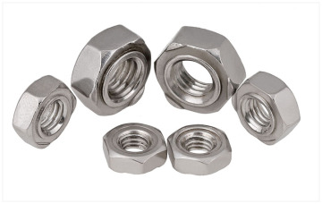 Stainless steel welded threaded hexagonal nuts