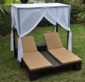 Sun Lounger Wicker Doppio lettino con baldacchino