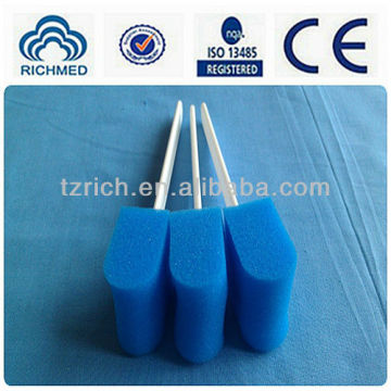 blue sponge stick applicators for medical use, 15cm .