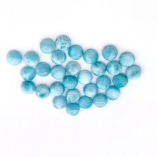 Larimar Gemstones Round Cabochons For Ring Inlay