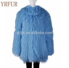 YR659 Fashion Russian Style Long Hair Mongolian Lamb Fur Skin Coats customized size
