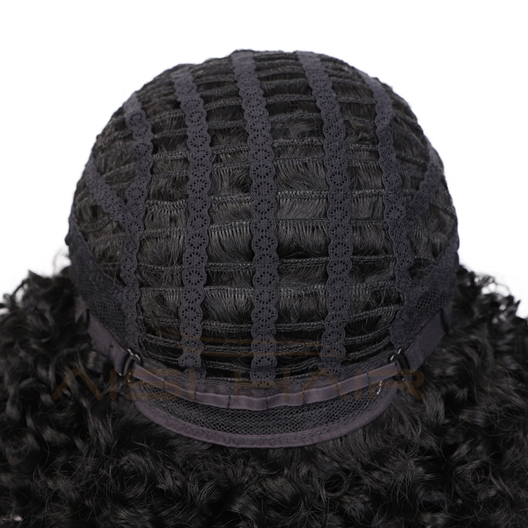 Aisi Hair Top Quality Short Afro Kinky Curly Black Bob Wigs With Bangs Deep Afro Curly Wave Wig Synthetic Wigs For Black Women