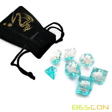 Übergroßer DND -Tierwürfel von Beton -Delphin, Riesen 7pcs Delphin Polyedral D &amp; D Dice Set, große Dungeons und Drachenwürfel großer Größe