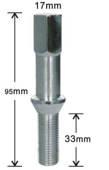 95mm long cone seat wheel lug bolts