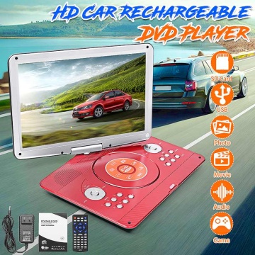 14 inch Portable DVD Player Rotatable Screen Multi Media DVD for Game TV Function Support MP3 MP4 VCD CD Player for Home and Car