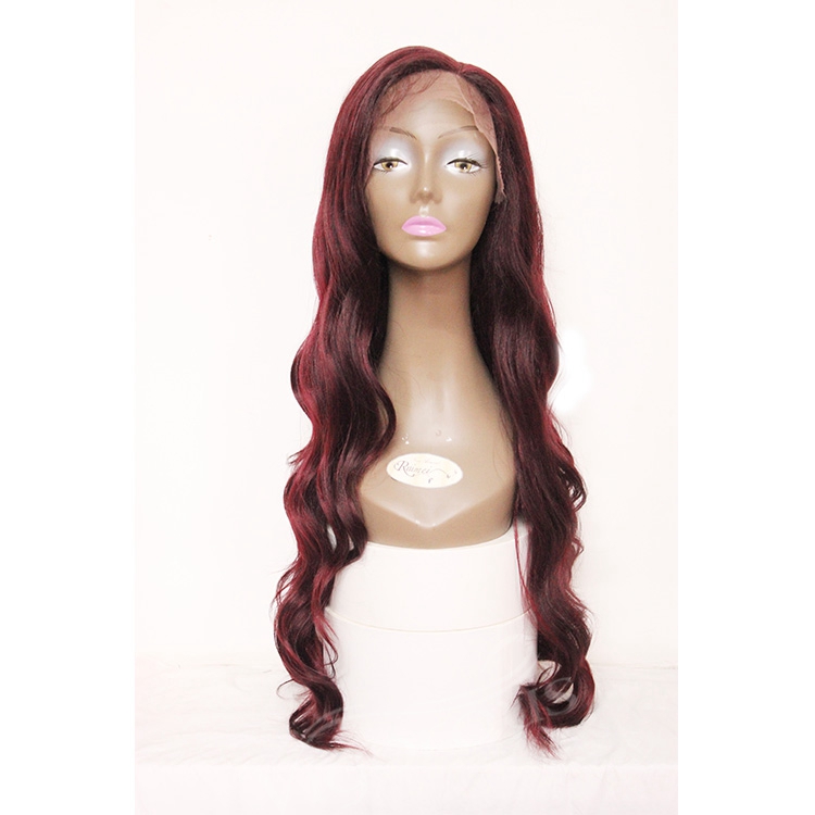 Vigorous free sample black custom color free part long wavy deep curl pre plucked full synthetic lace front wigs