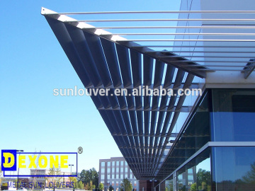 aluminum window sunshade as exterior louver