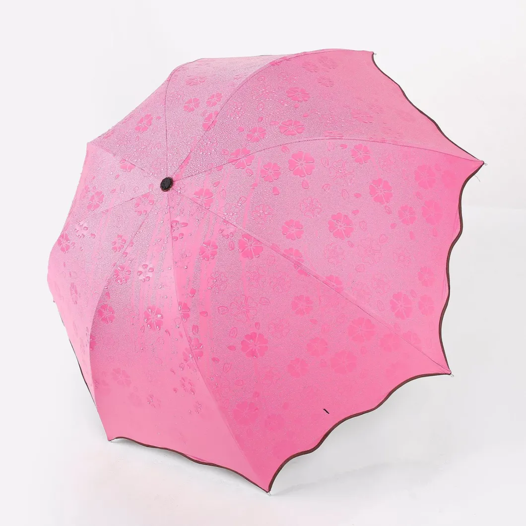 21 Inch Beautiful 3 Folding Promotional Cheap Change Color When Wet Umbrella Full Over Watermark Magic Umbrella