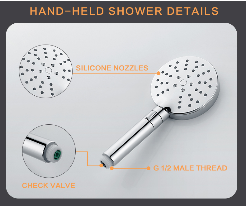 shower set with three spray modes