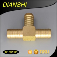 Brass hose barb fitting T type barbed brass fitting