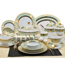 Embossed Gold Ceramic and Luxury Bone China Dinner Sets