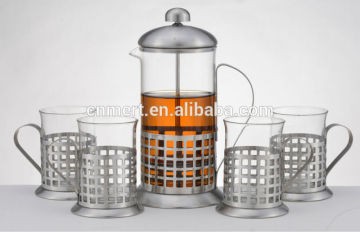 french press set of coffee tea