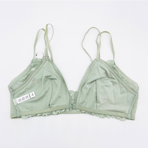 set di bralette in pizzo con chiusura frontale senza fili