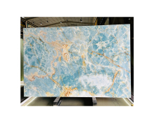 Blue Onyx Marble Backlit Wall Panels and Countertops