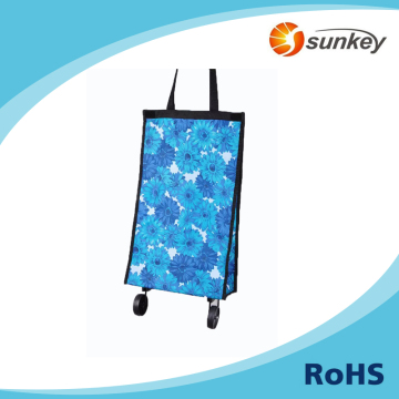 2016 foldable shopping bag with wheel