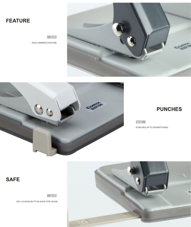 high quality Durable heavy duty Punch Type 25sheets/80g two hole punch