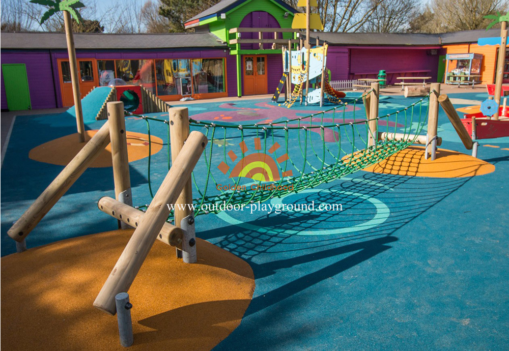 Wooden Balance Net Bridge Playground For Fun