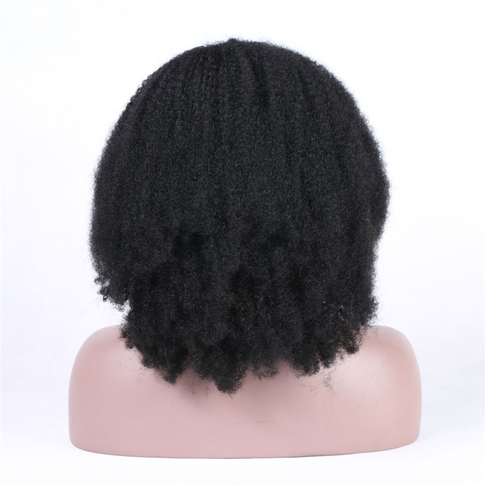 Best selling kinky Curl Brazilian Human Hair wig Afro wave Glueless Lace front Wigs for Black Women Natural Color 130% Density