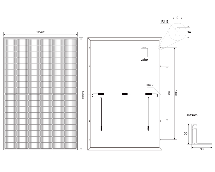 Hoog efficiënte zwarte frame zonnepaneel mono 410W