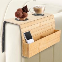 Customizable Couch Armrest Drink Organizer - Rectangle Storage Tray