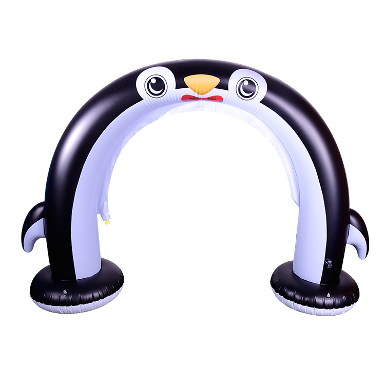 Outdoor PVC Inflatable Arch Sprinkler Penguin untuk Kanak-kanak