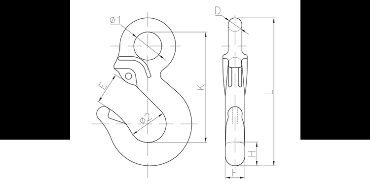 Large Opening Hook Eye Sling Hook