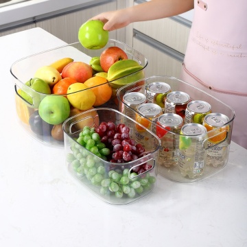 Transparent Plastic Kitchen Storage Boxes Set with Handles