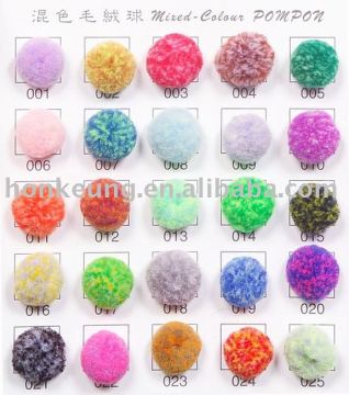 Mixed Pompons on garment