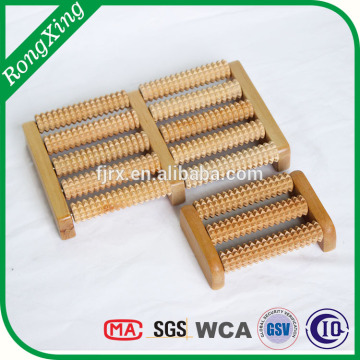 Wood rolling foot massager
