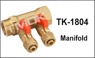 Aluminum handle MLstyle 2 way manifold 5 valve manifold with 3 brass ball valve 1/2 brass water knockout drum