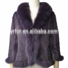 YR332 Hot Sale Alibaba Noble Mink Fur Poncho With Fox Trim Fur Stole