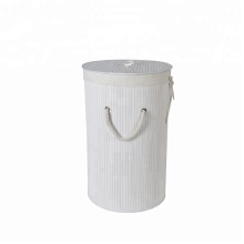 Customizable Round Collapsible Folding Bamboo Laundry Basket with Lid - Your Ideal Laundry Solution