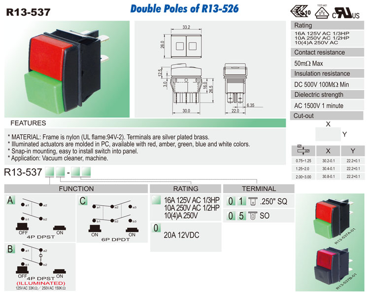 Waterproof Push Button Switch