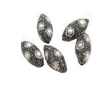 jewelry diy accessory 2019 natural white freshwater pearl handmade crystal rhinestone paved loose beads jewelry accessory