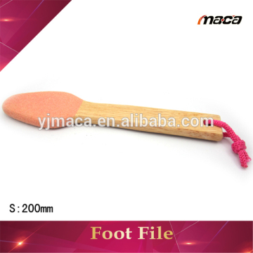 OEM factory wooden pedicure foot file with long handle foot file callus remove